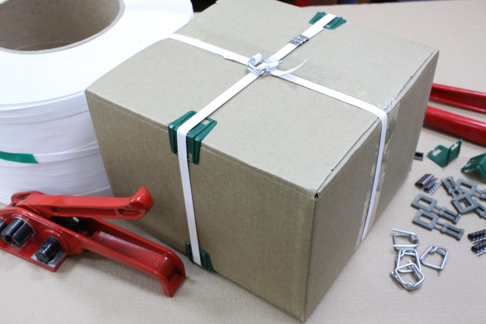 Стреппинг лента 15х1,0 мм, 1200 м, серая, 245 кгс, упаковочная, полипропиленовая