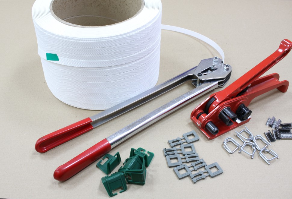 Стреппинг лента 19х1,0 мм, 1000 м, серая, 325 кгс, упаковочная, полипропиленовая