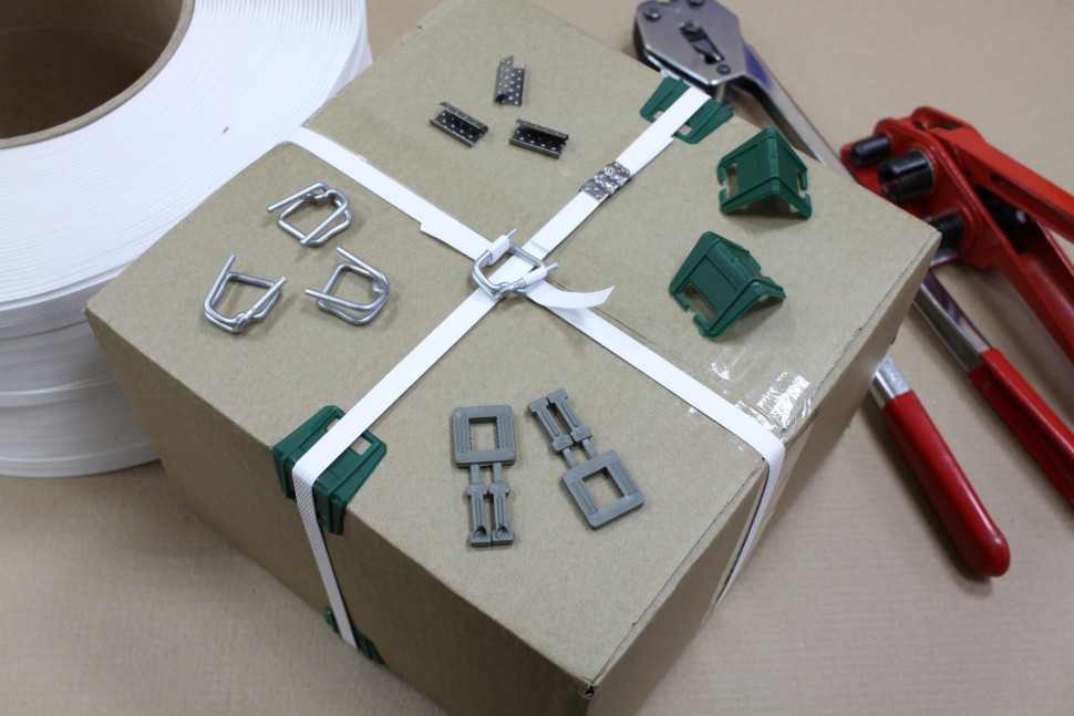 Стреппинг лента 19х1,0 мм, 1000 м, серая, 325 кгс, упаковочная, полипропиленовая