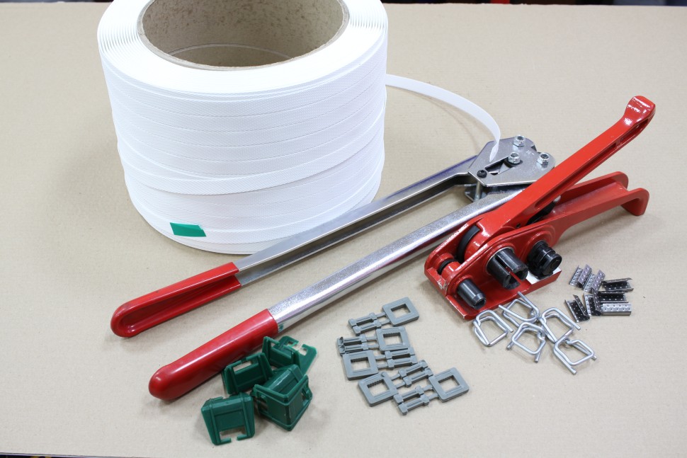 Стреппинг лента 15х0,8 мм, 250 м, белая, 210 кгс, упаковочная, полипропиленовая