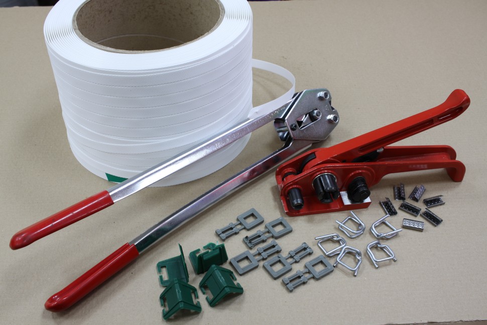 Стреппинг лента 15х0,8 мм, 250 м, белая, 210 кгс, упаковочная, полипропиленовая