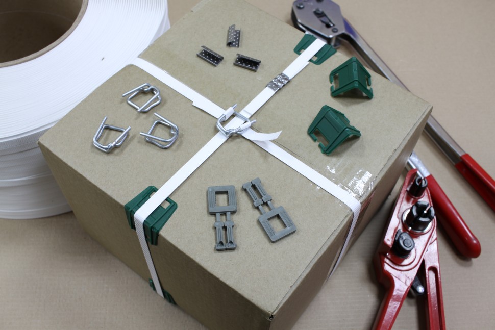 Стреппинг лента 12х0,6 мм, 250 м, серая, 135 кгс, упаковочная, полипропиленовая