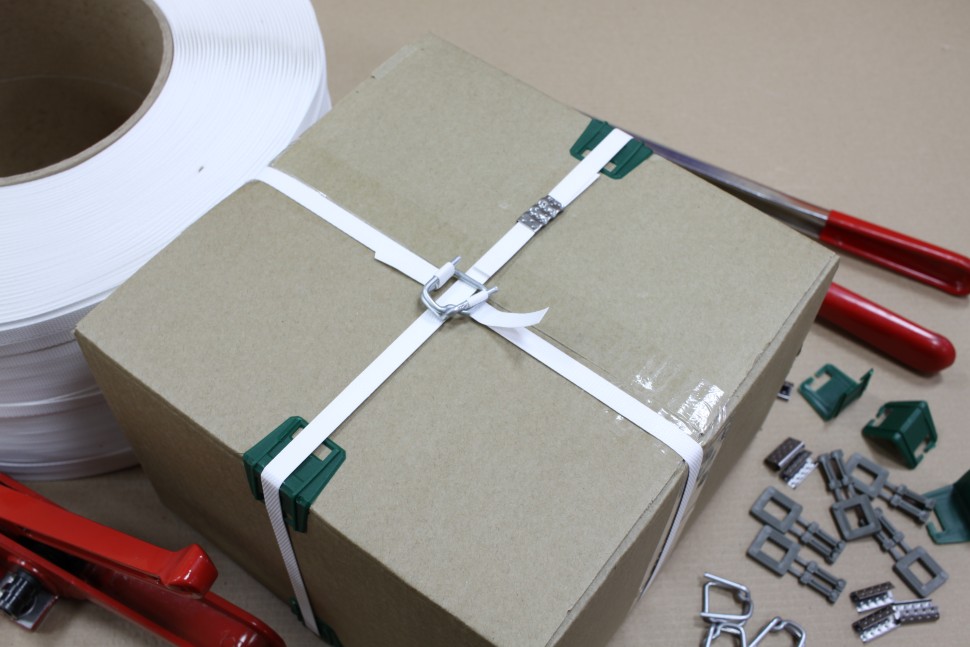 Стреппинг лента 15х0,8 мм, 500 м, белая, 210 кгс, упаковочная, полипропиленовая