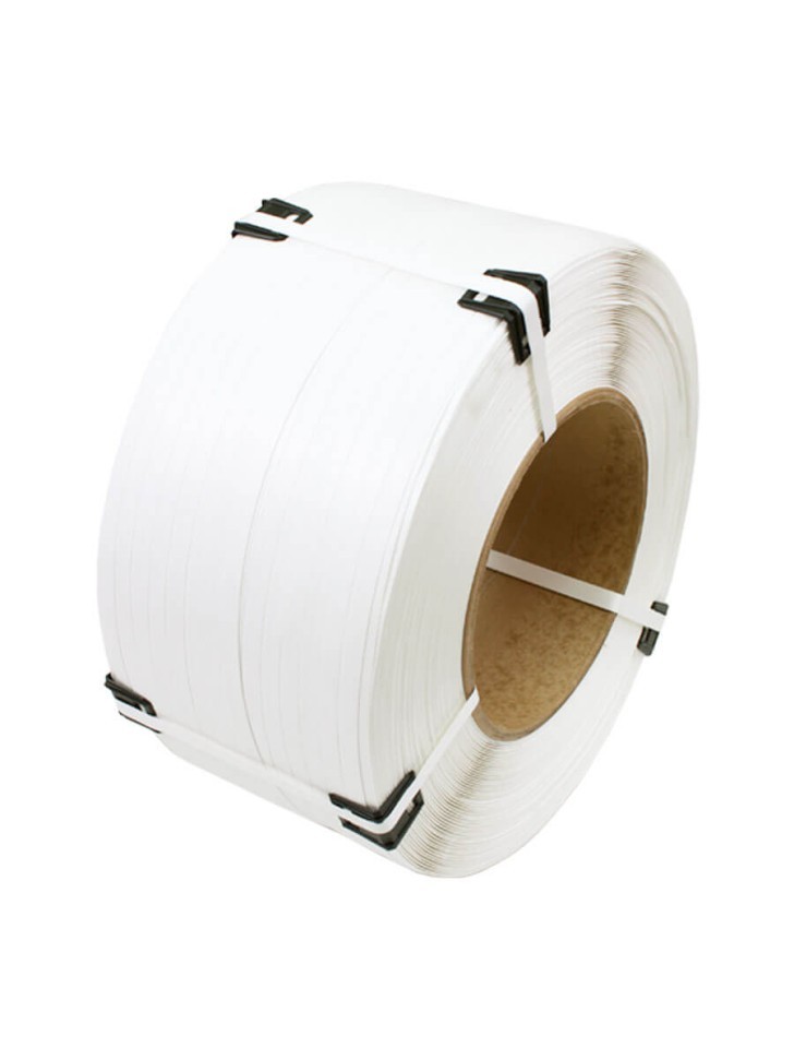 Стреппинг лента 12х0,5 мм, 3000 м, белая, 120 кгс, упаковочная, полипропиленовая